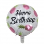 Balão Metalizado Happy Birthday Abacaxi Rosa - 18 Polegadas