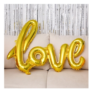 Balão Metalizado Love Dourado - 40 Polegadas