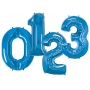 Balão Metalizado Número Azul - 1metro