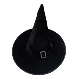 Chapéu de Bruxa Veludo Preto Halloween