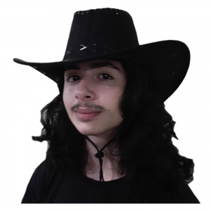 Chapéu de Cowboy Western Suede Preto - Adulto