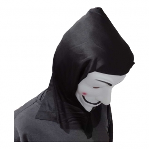 Máscara V de Vingança Anonymous com Capuz