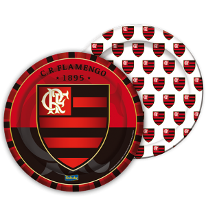 Prato Redondo Flamengo 18cm - 8 Unidades