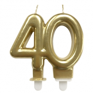 Vela de Aniversário 40 Anos Dourada