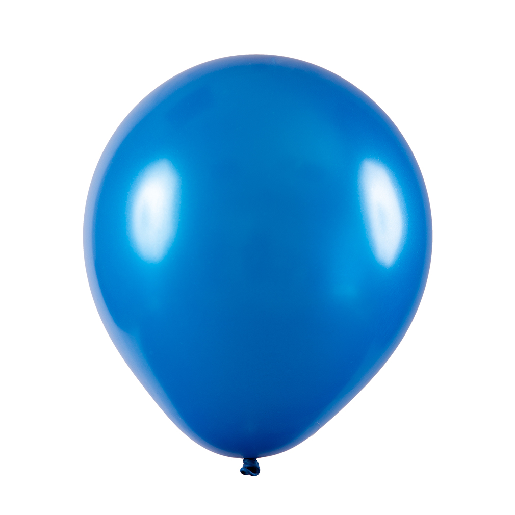 Balão de Látex Metalizado Azul - 7 Polegadas - 50 Unidades