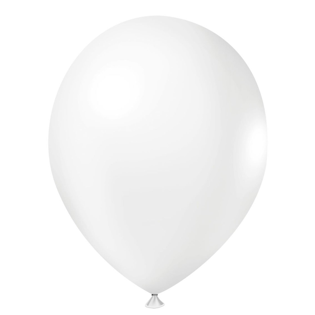 Balão Branco de Látex - 9 Polegadas - 50 Unidades