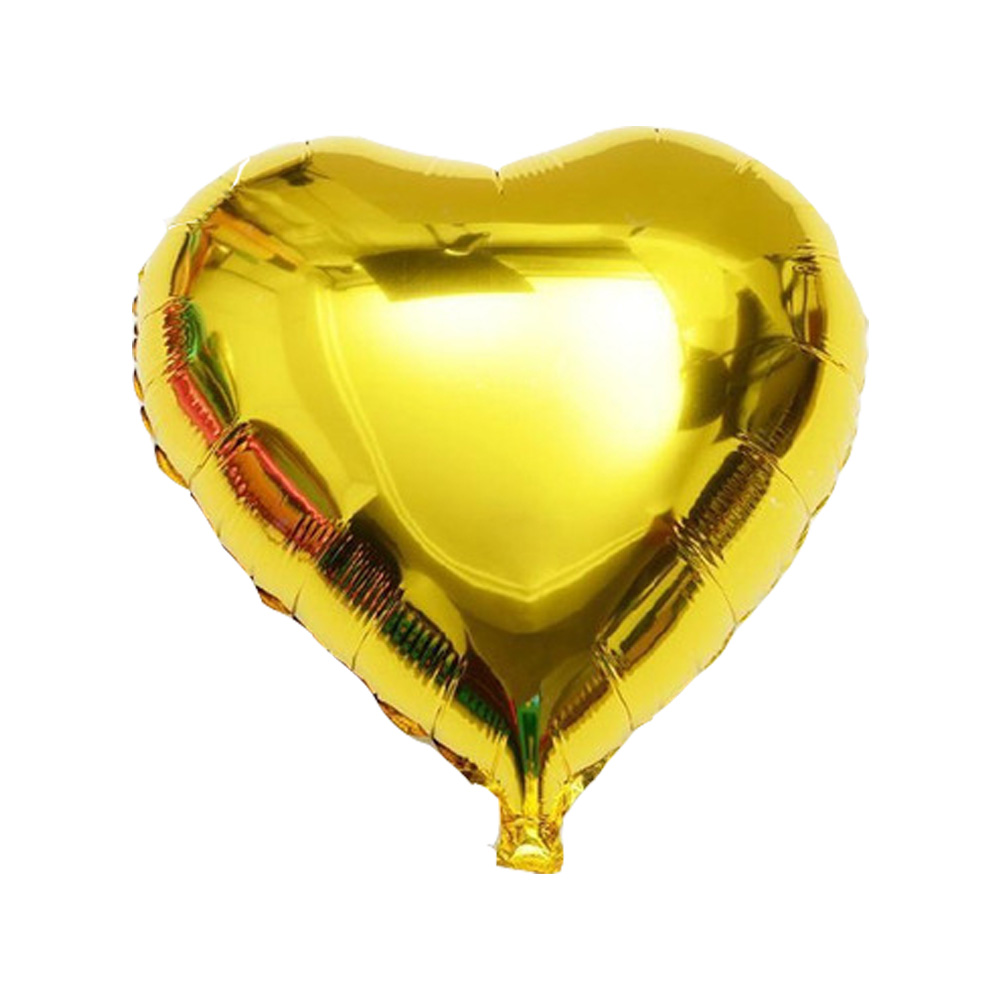 Balão Coração Metalizado Dourado - 25cm