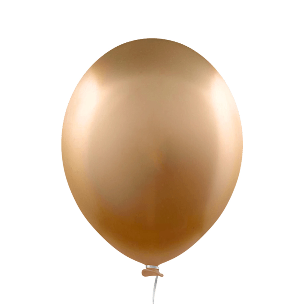 Balão Cromado Alumínio Dourado - 5 Polegadas - 25 Unidades