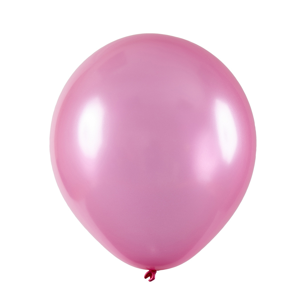 Balão de Látex Metalizado Rosa - 7 Polegadas - 50 Unidades