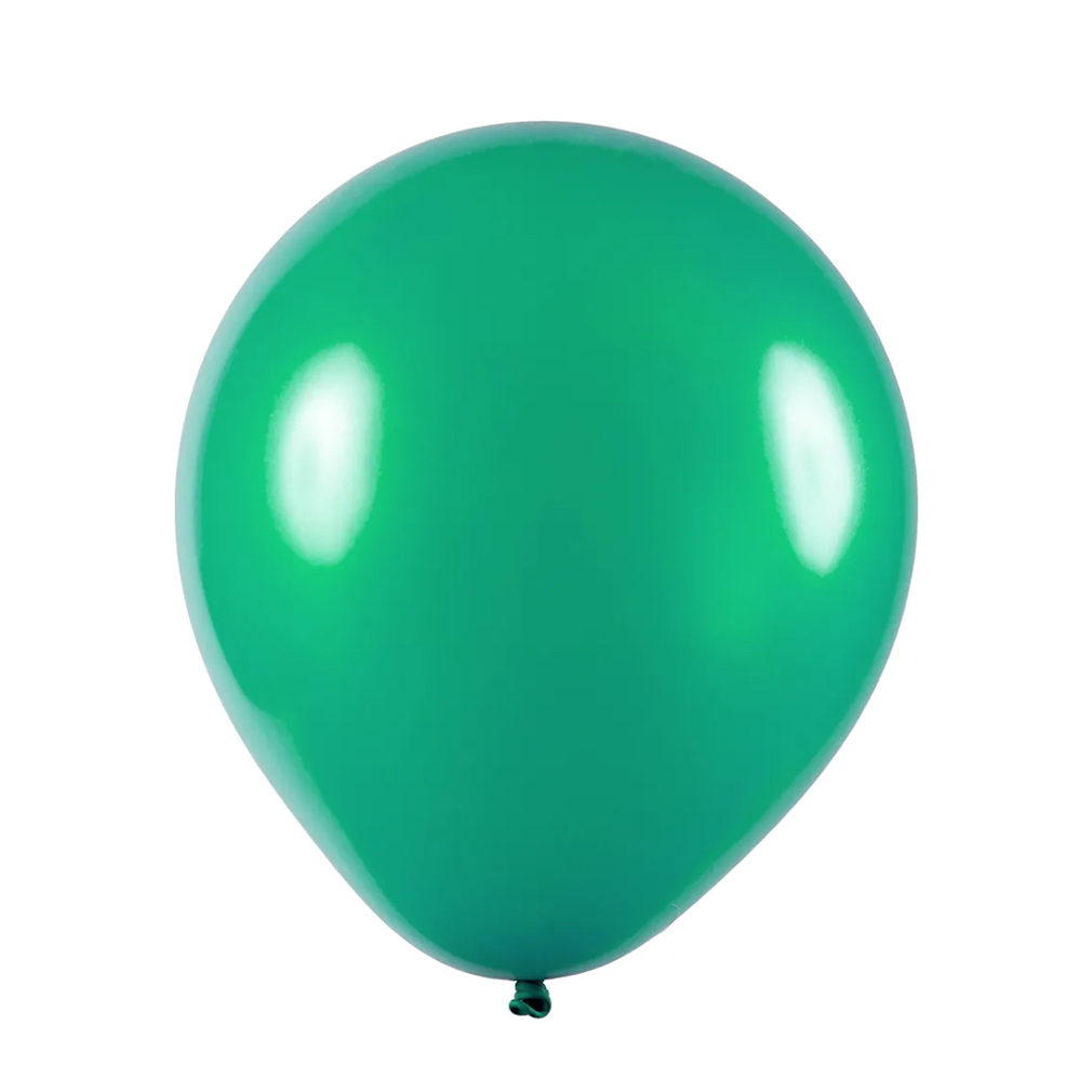 Balão de Látex Metalizado Verde - 7 Polegadas - 50 Unidades