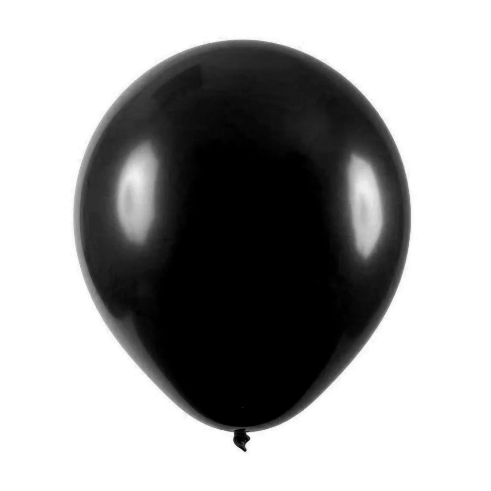 Balão de Látex Preto - 8 Polegadas - 50 Unidades