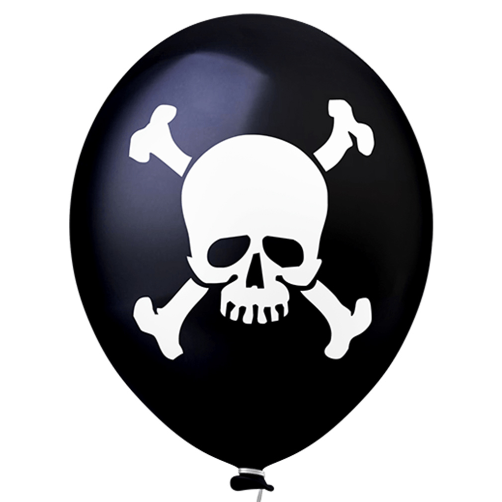 Balão Estampado Pirata Preto - 11 Polegadas - 25 Unidades