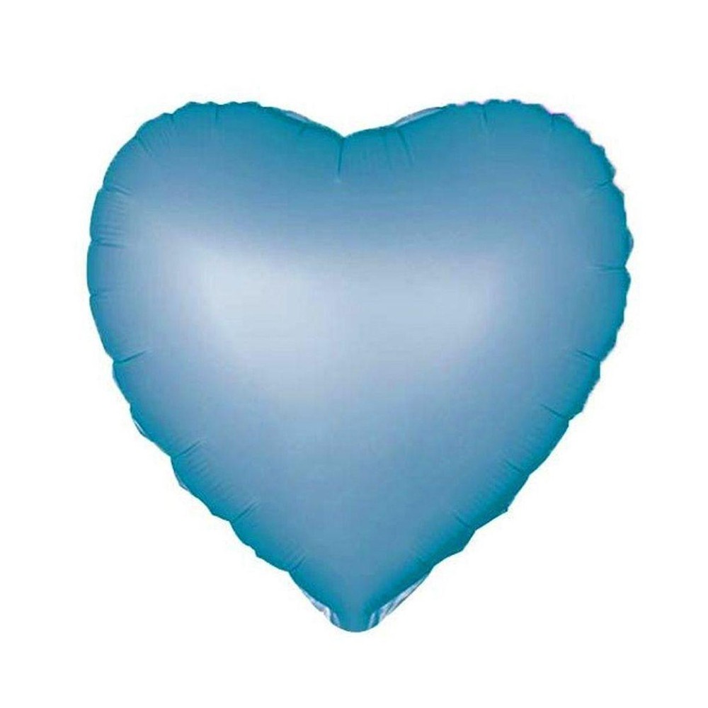 Balão Metalizado Coração Azul Neon - 18 Polegadas