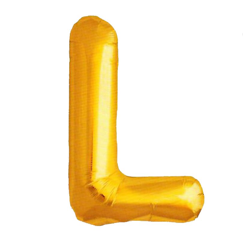 Balão Metalizado Letra L Dourado 70cm