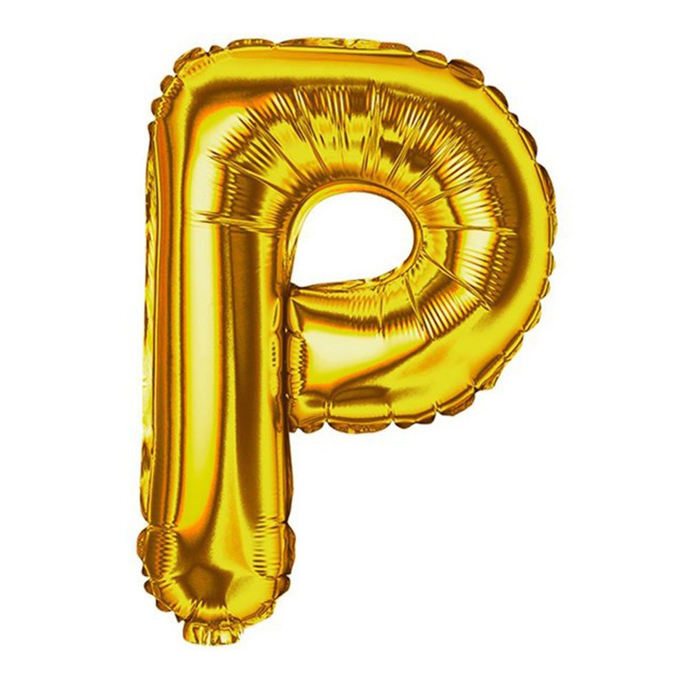 Balão Metalizado Dourado Letra P - 70cm