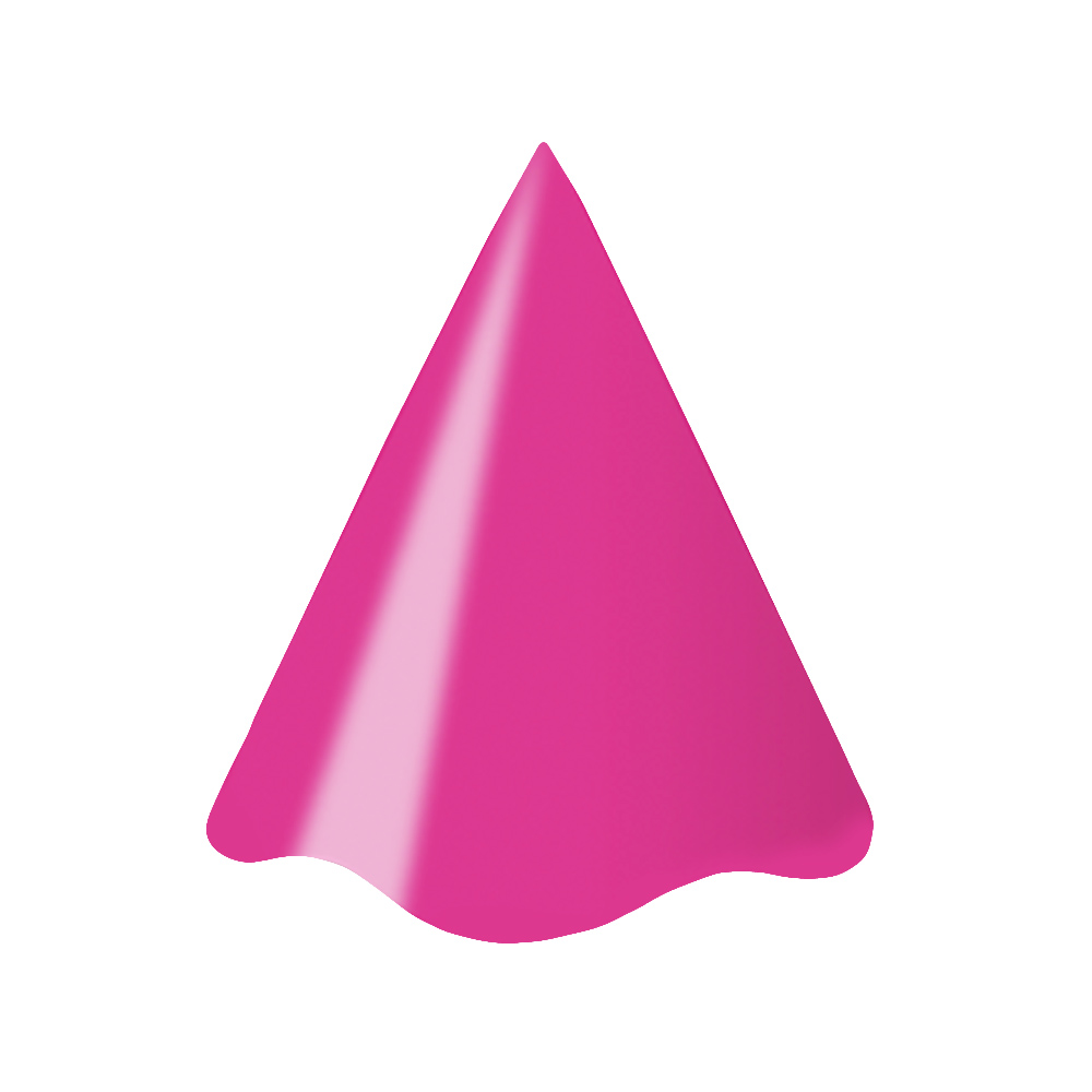 Chapéu de Aniversário Rosa Pink Liso - 8 Unidades