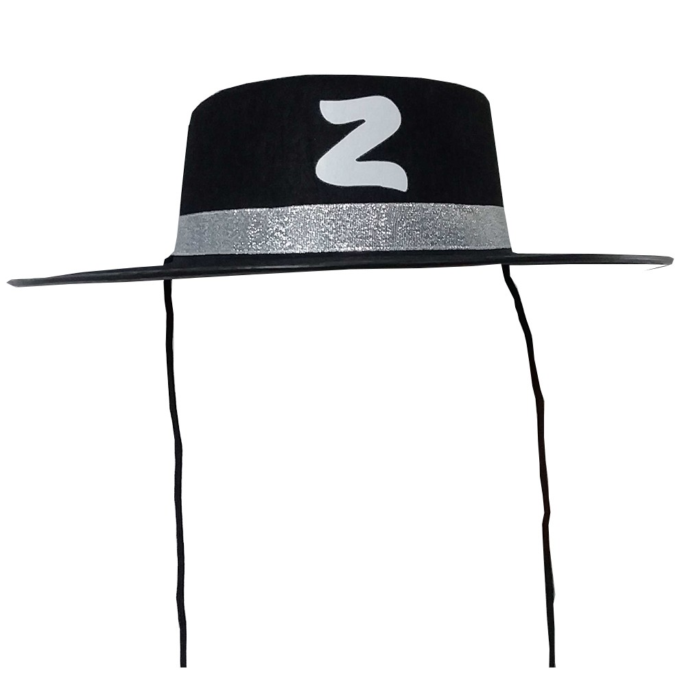 Chapéu do Zorro Preto em Feltro