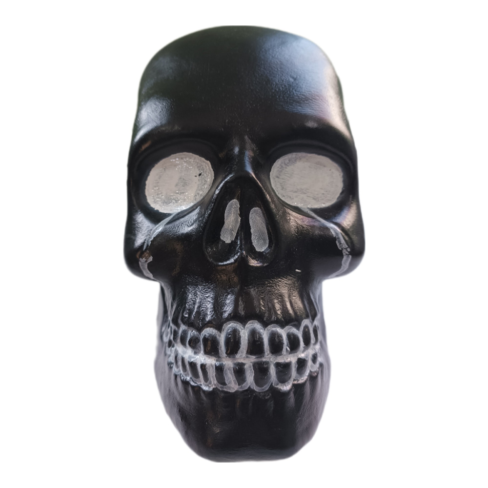 Crânio de Plástico Preto para Decoração - 28 cm