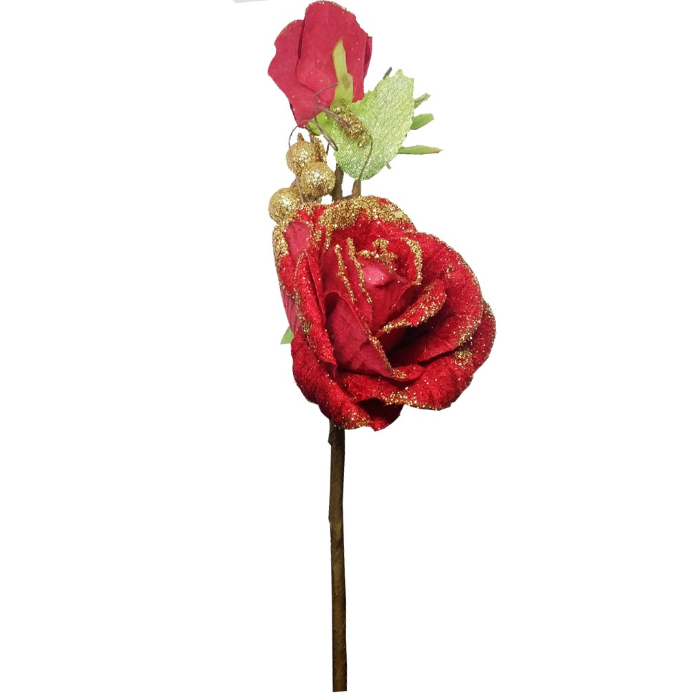 Flor Artificial Arranjo Rosas Glitter