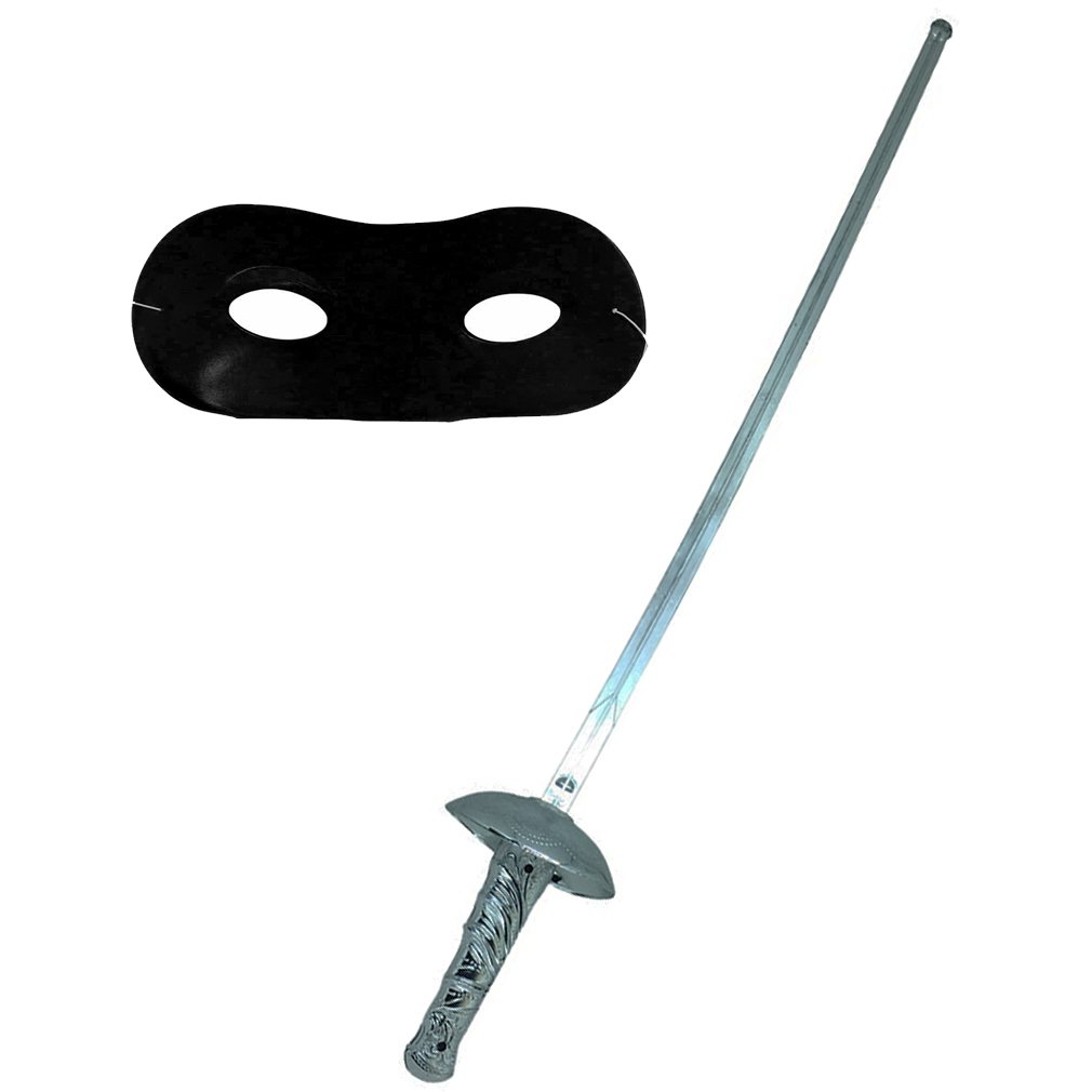 Kit Zorro Máscara e Espada para Fantasias