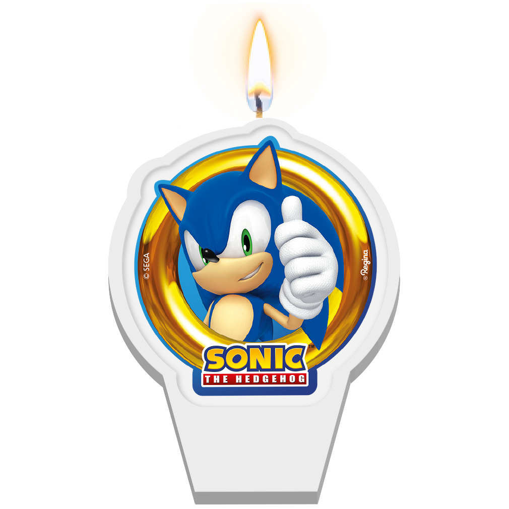Vela de Aniversário Sonic Plana