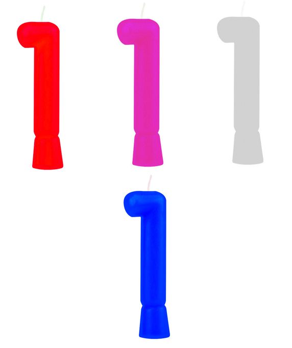Vela de Aniversário Numeral Solid Colors