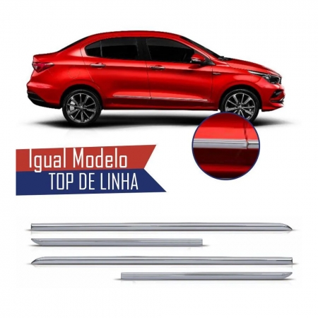 Friso Lateral Cromado Fiat Cronos 2018 19 Modelo Igual Top De Linha