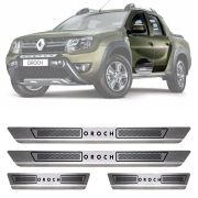 Soleira de Aço Inox Escovado Renault Oroch 4 Portas 2015 16 17 18 19