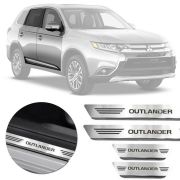 Soleira de Aço Inox Premium Escovado Mitsubishi Outlander 2014 15 16 17 18 19