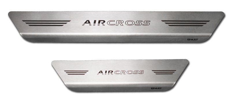 Soleira de Aço Inox Premium Escovado Citroen Aircross 2011 12 13 14 15 16 17 18 19