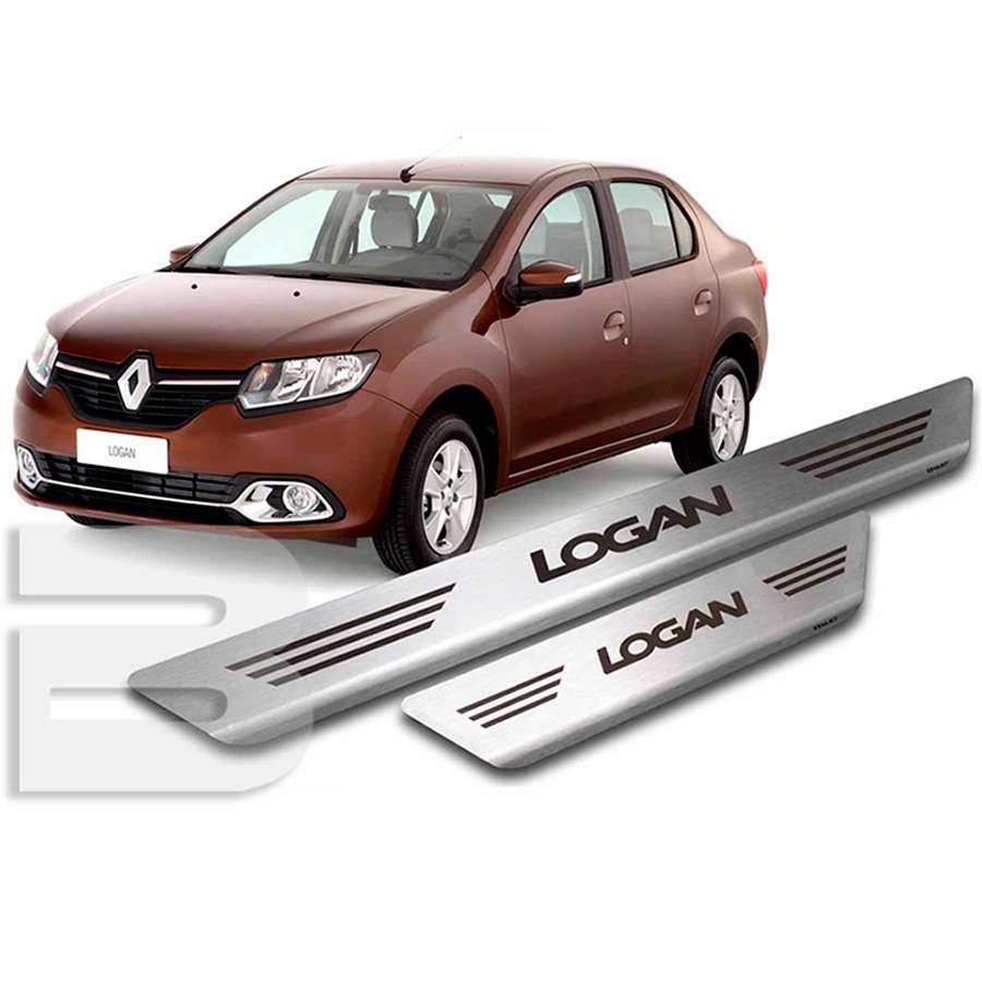 Soleira de Aço Inox Premium Escovado Renault Logan 2014 15 16 17 18 19