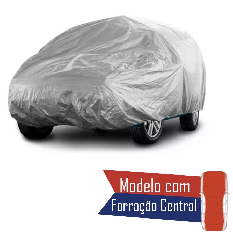 Capa Protetora para Cobrir Carro 100% Impermeável com Forro Central e Elástico Tamanho GG Cinza