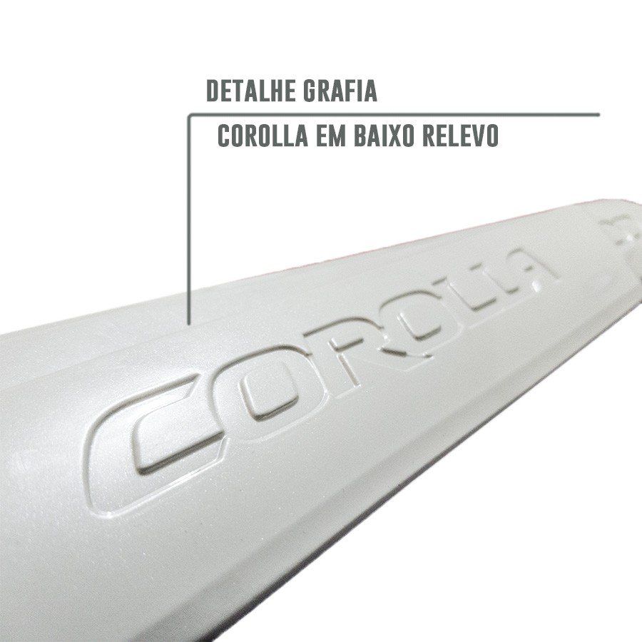 Friso Lateral na Cor Original Toyota Corolla 2015 16 17 18 19 20 21 Grafia em Baixo Relevo