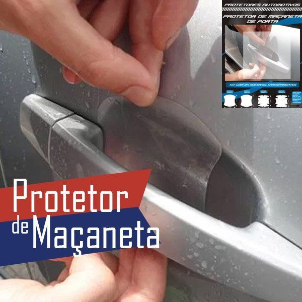 Kit Protetor de Maçaneta Película Adesivo Incolor 4 Peças Protege contra Riscos de Unhas