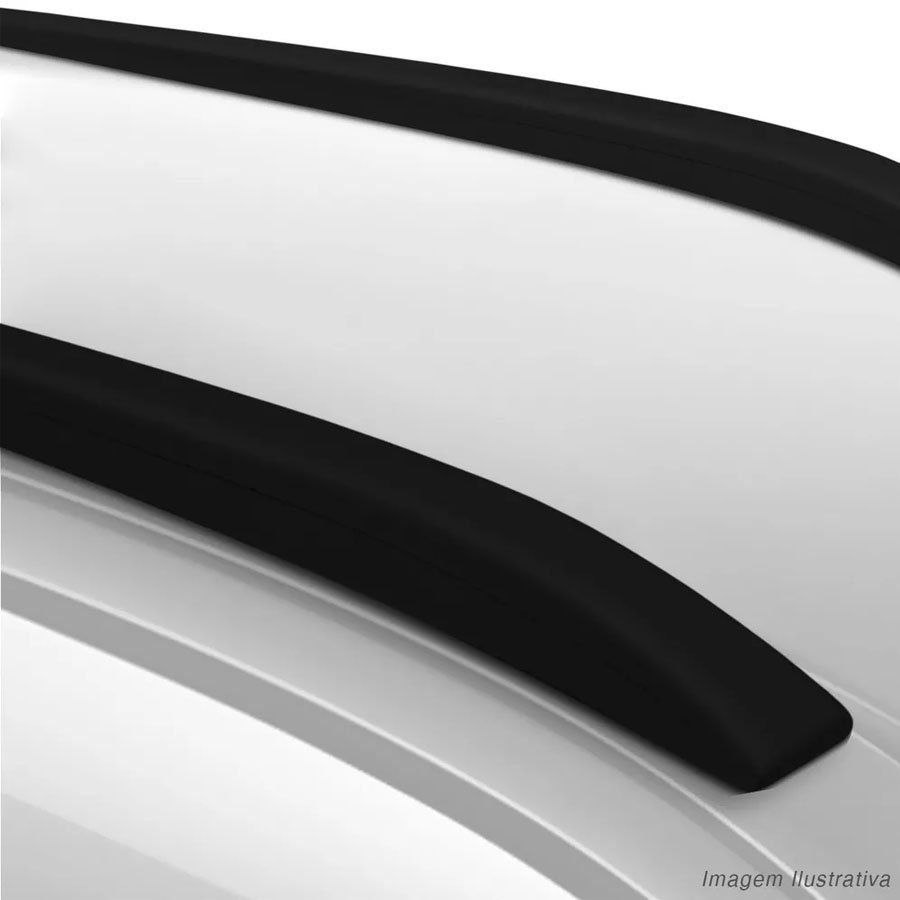 Rack de Teto Longarina Slim Decorativo Chevrolet Onix 2012 13 14 15 16 17 18 19 Prata Preto 2 Peças Fácil Aplicação Dupla Face