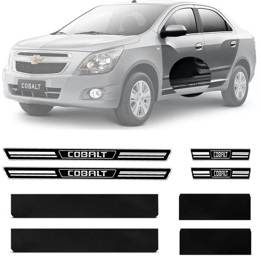 Soleira Resinada Premium Original Chevrolet Cobalt 2004 Até 2019 8 Peças