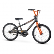 Bicicleta Infantil aro 20 Freios V-brake e descanso | Nathor Apollo - Preto e Laranja