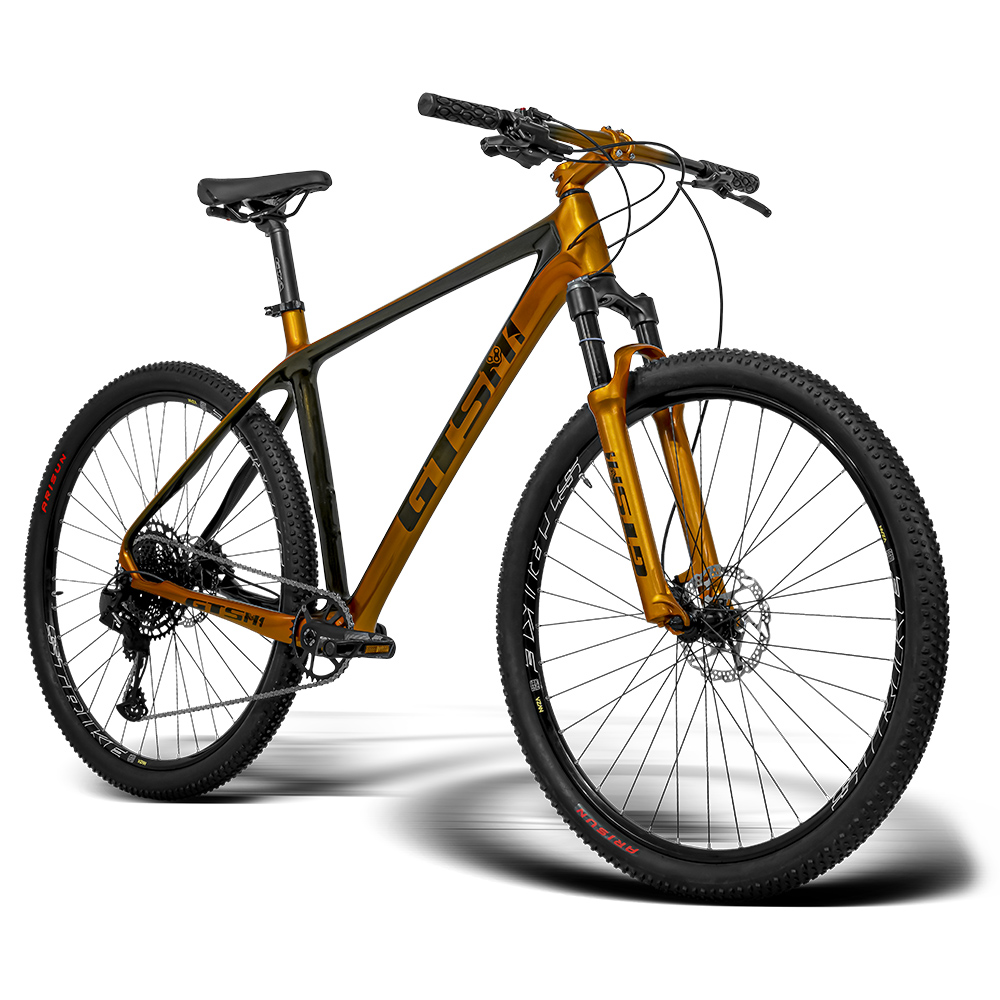 Bicicleta aro 29 Carbono GTSM1 Kit Sram Sx 1x12 e Suspensão a ar com Trava no Guidão | GTSM1 Gold Edition Carbono 1x12