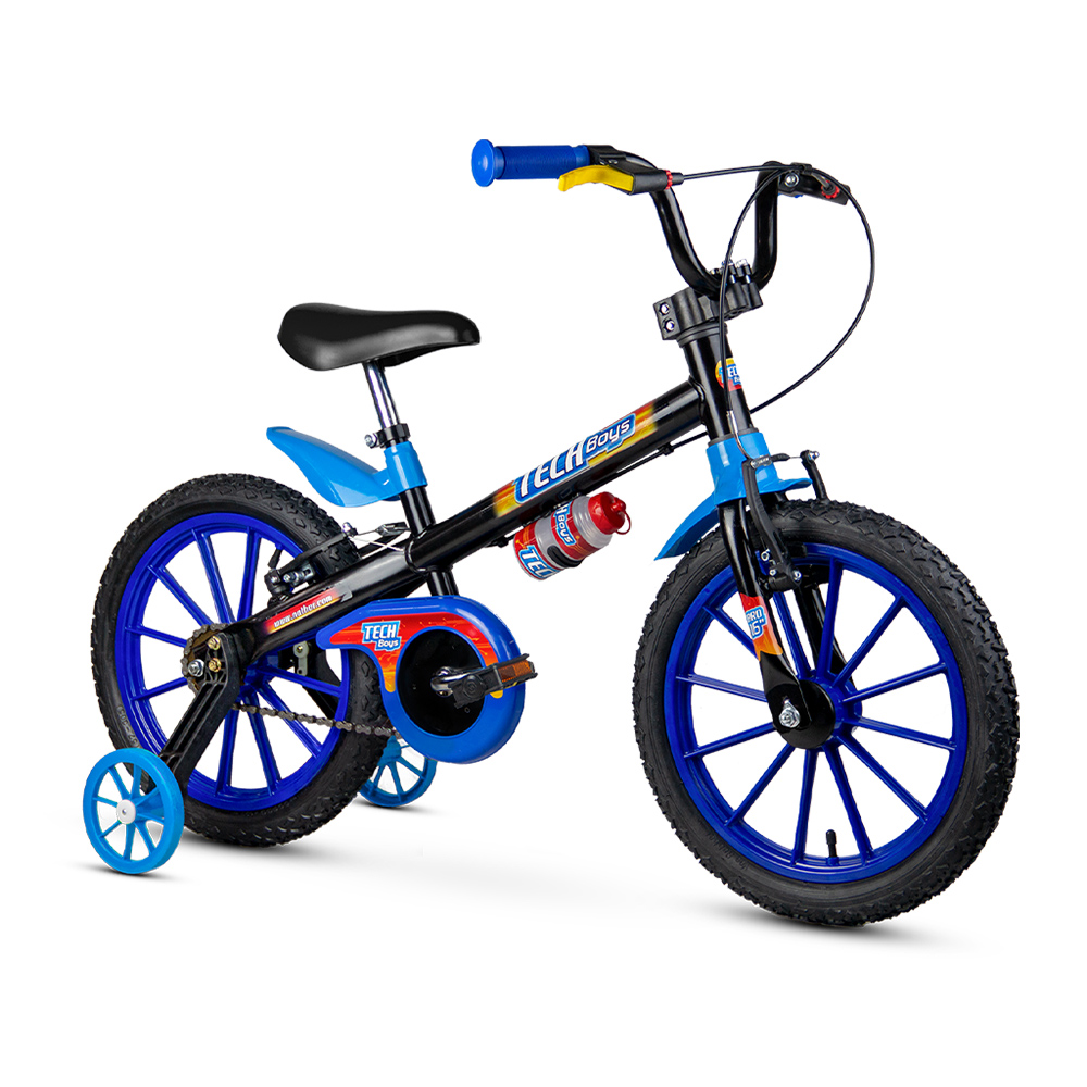 Bicicleta Infantil aro 16 freio V-brake, Paralamas e Rodinhas | Nathor TECH BOYS