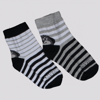 Botafogo Biriba Mascot White and Gray Striped Kids Kit Socks