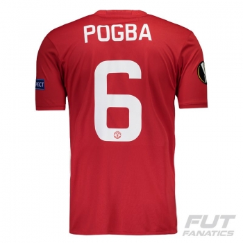 Adidas Manchester United Home 2017 UEL Jersey 6 Pogba