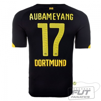 Puma Borussia Dortmund Away 2016 Bundesliga Jersey 17 Aubameyang