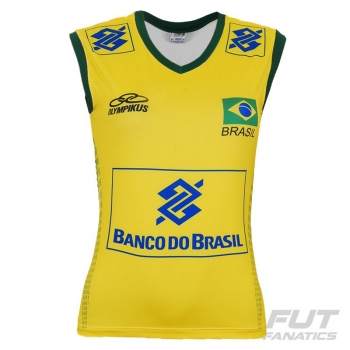 Olympikus Brazil Volley CBV 2015 Women Yellow Sleeveless Jersey