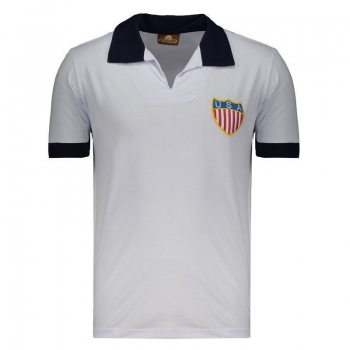 USA White and Navy Color Retro Shirt