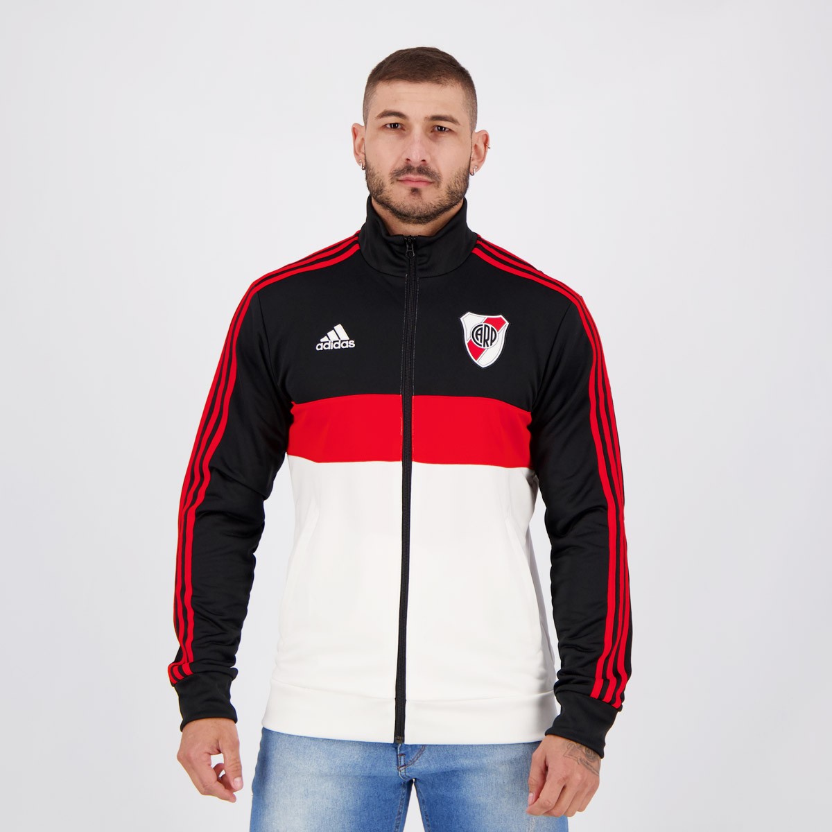 Viscoso lápiz Travieso Adidas River Plate White and Black Jacket - FutFanatics