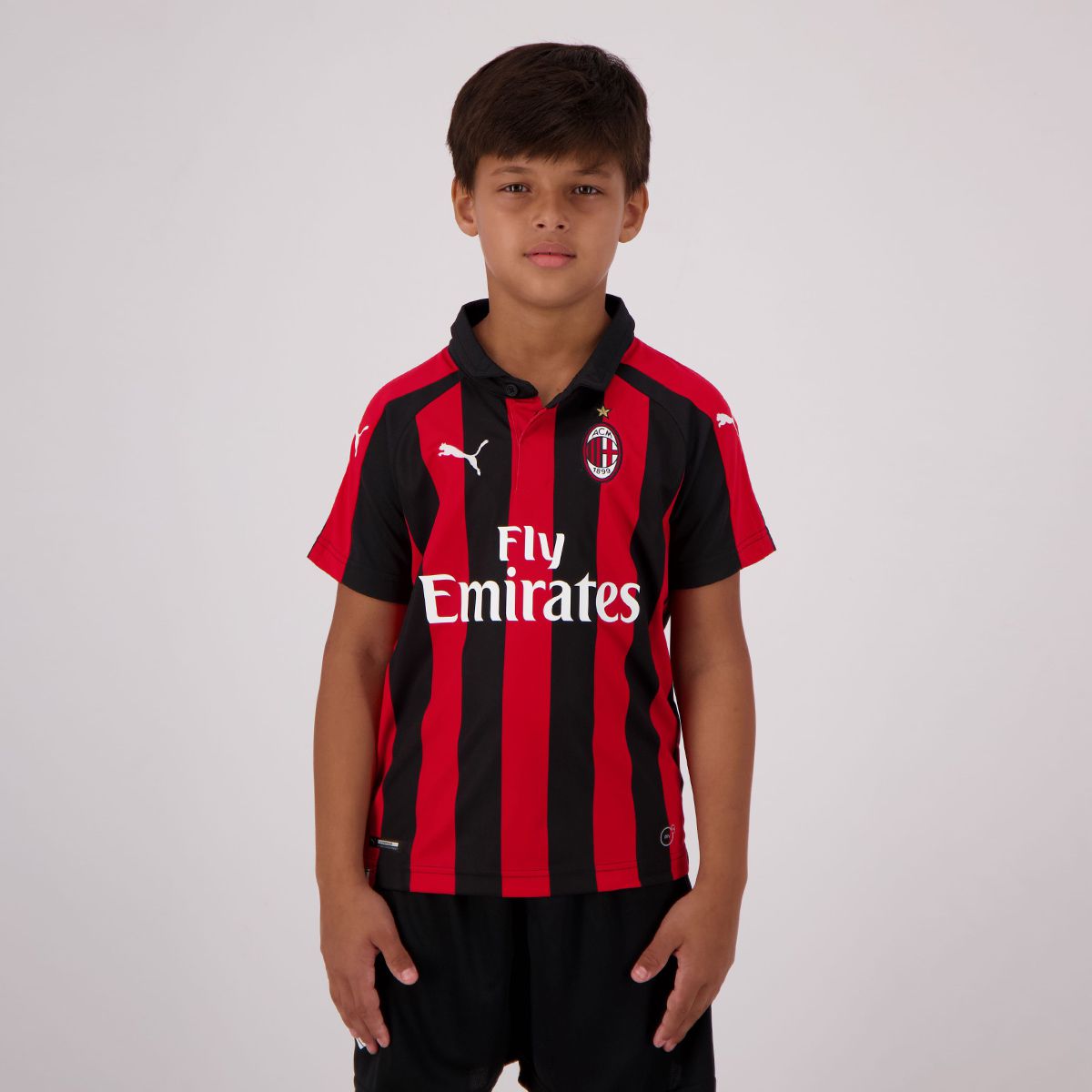 BOYS FOOTBALL KIT SHORT SET MILAN RED/BLACK 2-10years BNWT #MILAN 