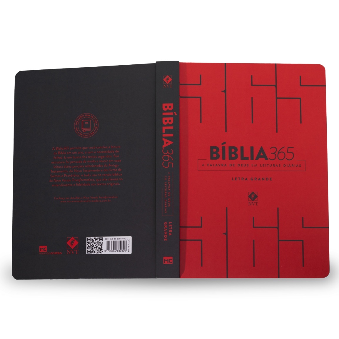 Bíblia 365 NVT - Capa Vermelha - LETRA GRANDE