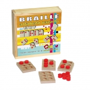 Alfabeto Braille Vazado - MDF 15 Peças - 66 Bolinhas EVA