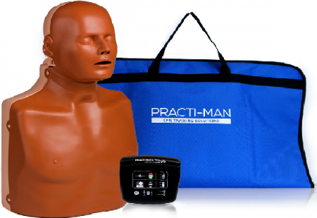 Manequim RCP para Treinamento - Practi-Man Plus com Painel Eletrônico Wireless Pele escura