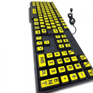 Teclado Braille - USB Teclas Amarelas